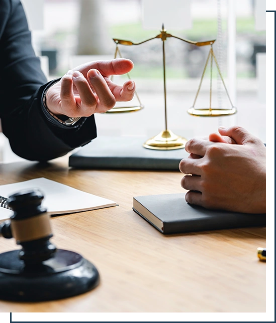 Attorney or Male judge consult or discuss contract papers with Businessman client in the office, law, and Legal services concept.