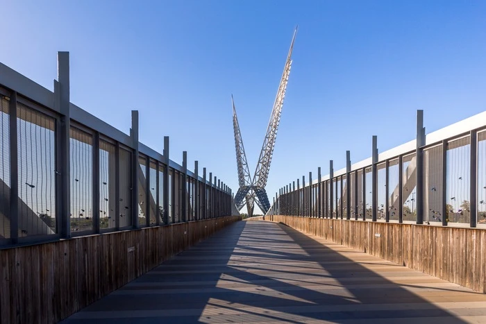 Unique design of the Skydance Bridge in Oklahoma City, Oklahoma