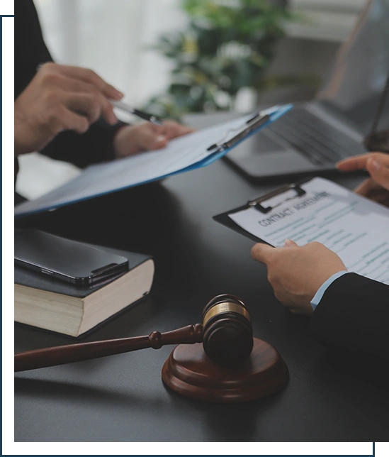 Customer service good cooperation, Consultation between a Businessman and Male lawyer or judge consult having team meeting with client, Law and Legal services concept.