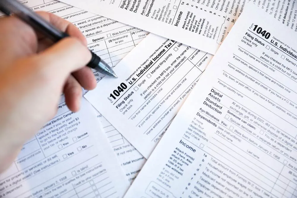 Tax paperwork for internal revenue service IRS